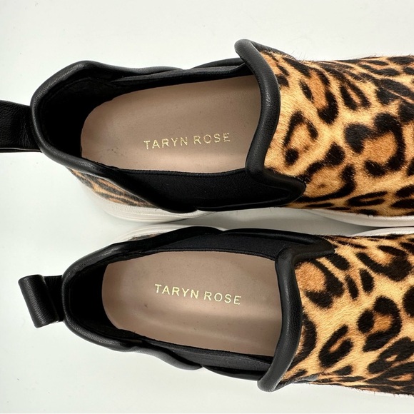 Taryn Rose Zayda Leopard Print Calf Hair Slip On Sneakers - Picture 3 of 8